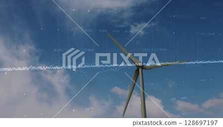 Image of text with globe and network of connections 128697197