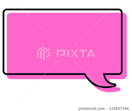 Simple speech bubble with misaligned lines - Rectangle Simple speech bubble with misaligned lines - Rectangle 128697346