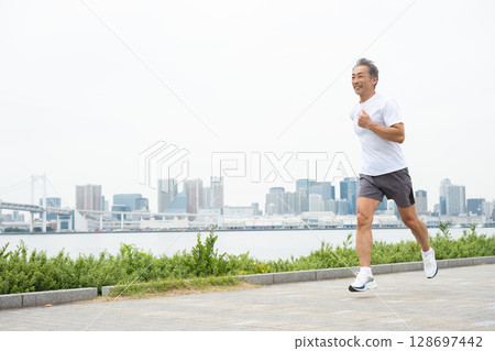 Men jogging Men jogging 128697442
