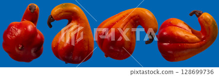 Unique Gourds Display Celebrates Autumn With Vibrant Colors for Halloween and Thanksgiving 128699736