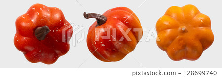 Colorful Pumpkins Celebrating Halloween and Thanksgiving During Autumn Festivities 128699740