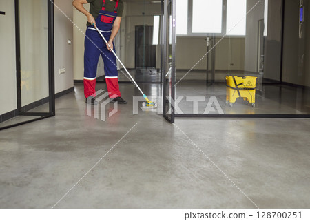 Janitor mop washing, janitorial worker cleaning service industry, professional wash floor, cleaning Janitor mop washing, janitorial worker cleaning service industry, professional wash floor, cleaning 128700251