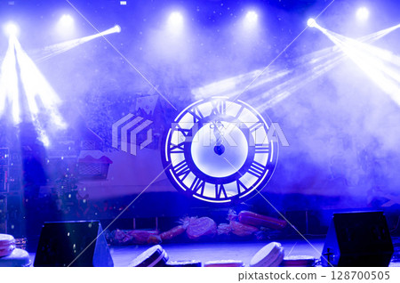 neon light decorative lighting clock with roman numerals, new year event decoration, lspotlight lights neon light decorative lighting clock with roman numerals, new year event decoration, lspotlight lights 128700505