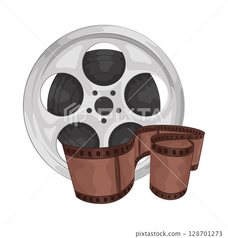 Illustration of film reel  128701273
