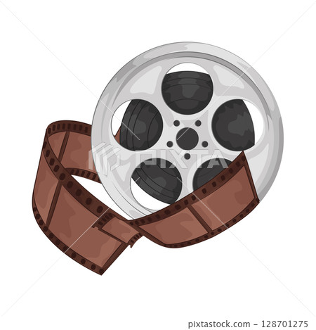 Illustration of film reel  128701275