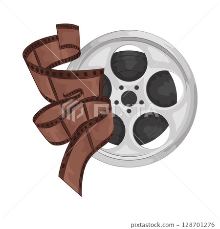 Illustration of film reel  128701276
