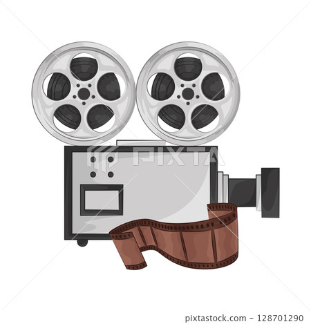 Illustration of film camera Illustration of film camera 128701290