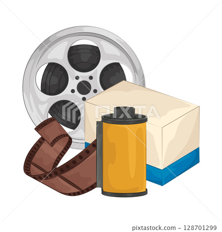 Illustration of film roll Illustration of film roll 128701299