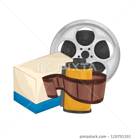 Illustration of film roll 128701301
