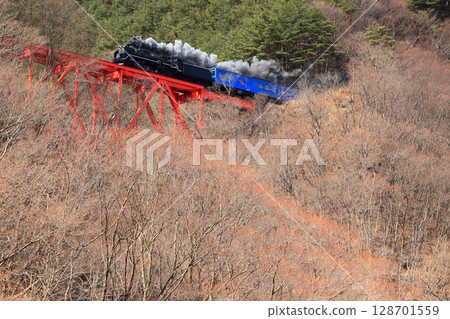 SL Ginga C58239 steam locomotive crossing the red iron bridge of Rikuchu Ohashi Bridge, Kamaishi Line SL Ginga C58239 steam locomotive crossing the red iron bridge of Rikuchu Ohashi Bridge, Kamaishi Line 128701559