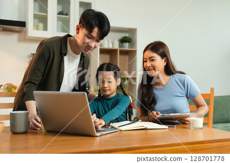 Family Asian spending happy time together on vacation. Family Asian spending happy time together on vacation. 128701778