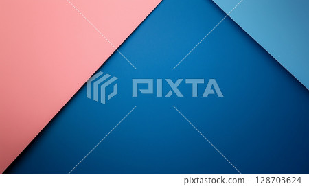 Paper cut layered diagonal with shadow blue and pink color simple pattern background 128703624