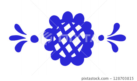 Classic vector ornament. Blue frame in simple retro style. Classic vector ornament. Blue frame in simple retro style. 128703815