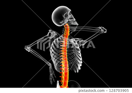 Neck pain, illustration 128703905