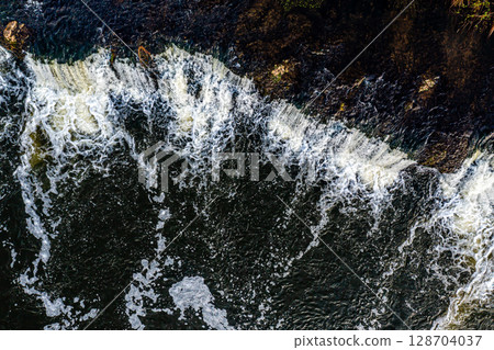 Fragment of the rapid waterfall of Venta - Ventas Rumba, the widest waterfall in Europe, Latvia Fragment of the rapid waterfall of Venta - Ventas Rumba, the widest waterfall in Europe, Latvia 128704037