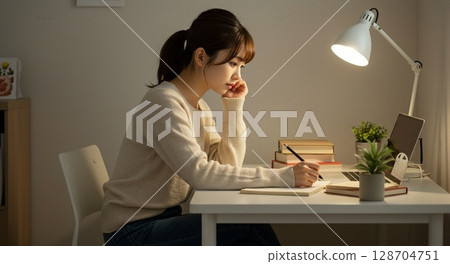 一個擔心的女人 128704751