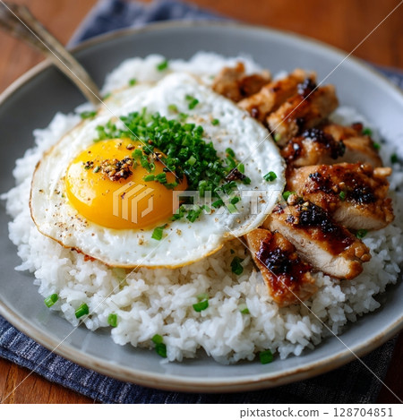 蛋捲雞肉飯 128704851