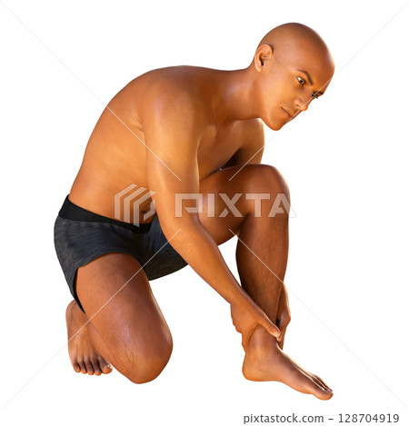 Foot and ankle pain, conceptual 3D illustration 128704919