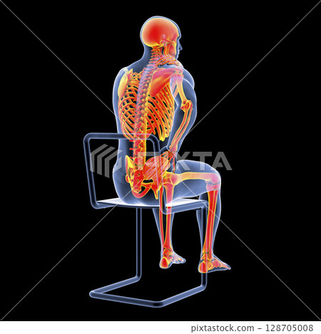 Human spine pain, backache, back pain 128705008