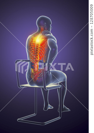 Human spine pain, backache, back pain 128705009