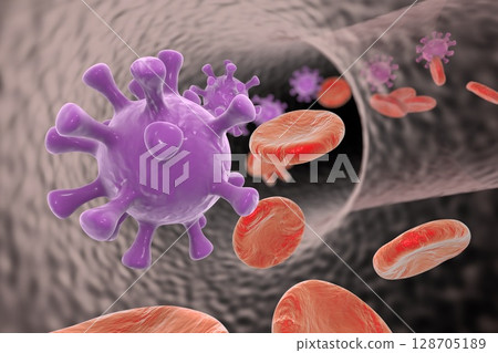 HIV in blood 128705189