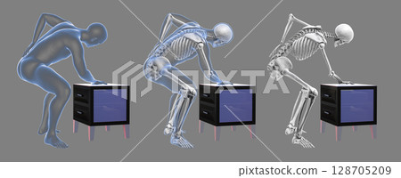 Human spine pain, backache, back pain 128705209