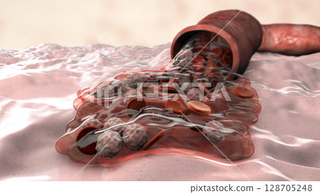 Blood flow, hemorrhage Blood flow, hemorrhage 128705248
