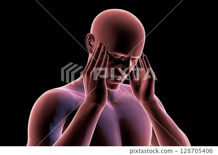 Headache, 3D illustration Headache, 3D illustration 128705406