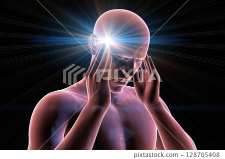 Headache, 3D illustration Headache, 3D illustration 128705408