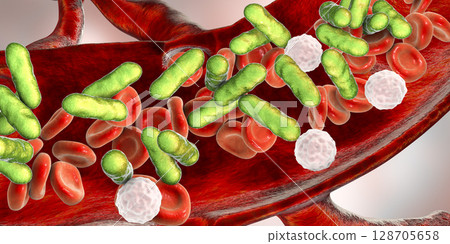 Sepsis, bacteria in blood 128705658