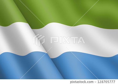 Sierra Leone waving flag 3d illustration 128705777