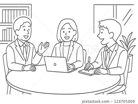 團隊討論的插圖 128705809