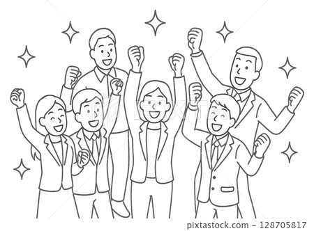 一個快樂團隊的插圖 一個快樂團隊的插圖 128705817