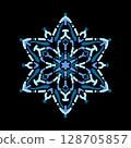 Snowflake icon illustration 01 on a black background 128705857