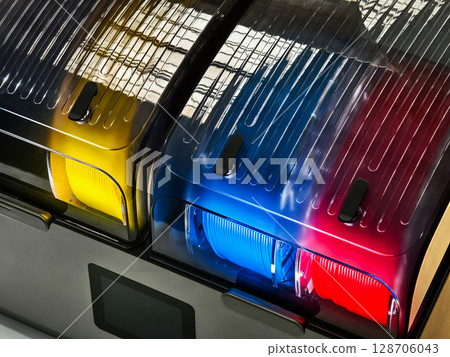 Colorful 3D printed coils designed for use in advanced printing applications 128706043