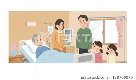 溫馨提醒！家屬探望病房裡的病人 128706070