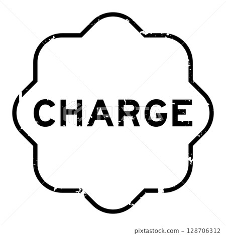 Grunge black charge word rubber seal stamp on white background 128706312