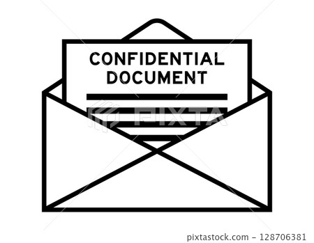 Envelope and letter sign with word confidential document as the headline Envelope and letter sign with word confidential document as the headline 128706381