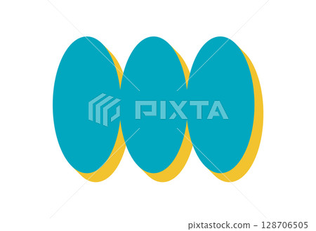 Brutalist oval icon with shadow. Abstract shape and contemporary figure create a bold visual impact. Modern element in flat style, perfect for y2k and brutalism themes. 128706505