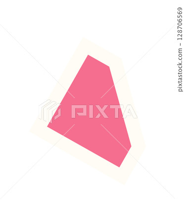 Bold abstract triangle sticker. Modern geometric icon in flat style. A vibrant shape element, this brutalist figure fits well in contemporary art, retro design, or any trendy project. 128706569