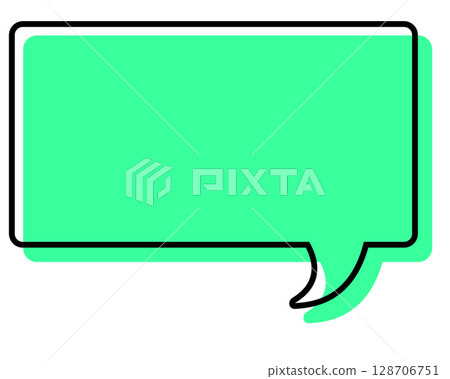 線條錯置的簡單對話泡泡 - 長方形 128706751