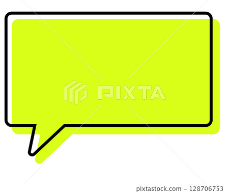 線條錯置的簡單對話泡泡 - 長方形 128706753