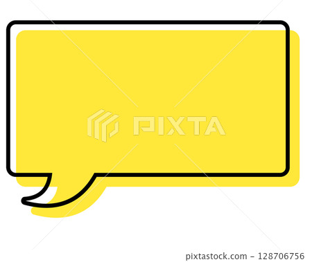 Simple speech bubble with misaligned lines - Rectangle Simple speech bubble with misaligned lines - Rectangle 128706756