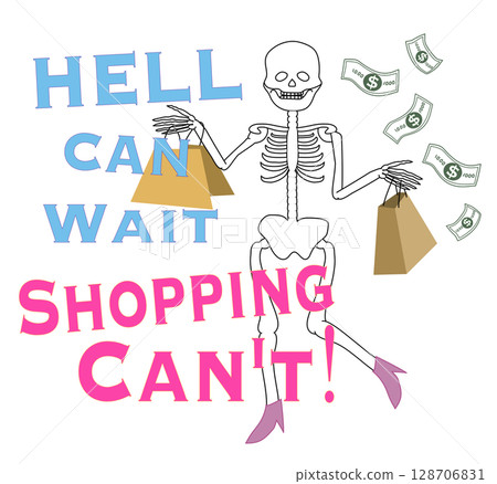 Cute Halloween typography for t-shirts design or decorated advertising sign, promotional banner for Halloween sales 128706831