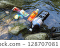 Drinks cooling in the river 128707081