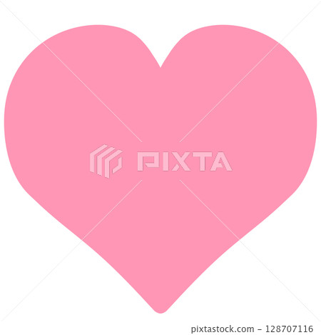 淡粉紅色的簡單心形插圖 128707116