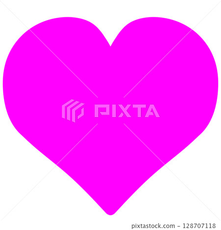 A simple and eye-catching illustration of a heart symbol in neon pink A simple and eye-catching illustration of a heart symbol in neon pink 128707118