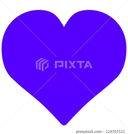 A simple and mysterious heart symbol illustration in vibrant purple A simple and mysterious heart symbol illustration in vibrant purple 128707121