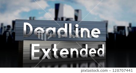 Deadline, extended - metal blocks and skyscrapers - 3D illustration Deadline, extended - metal blocks and skyscrapers - 3D illustration 128707441