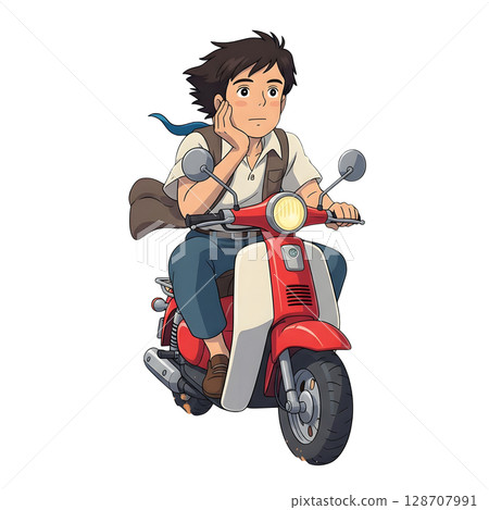 boy on scooter 128707991